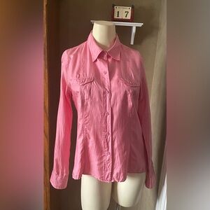 Gap 100% silk Vintage 1990s Dusty Pink Long Sleeve Blouse Shirt women size M